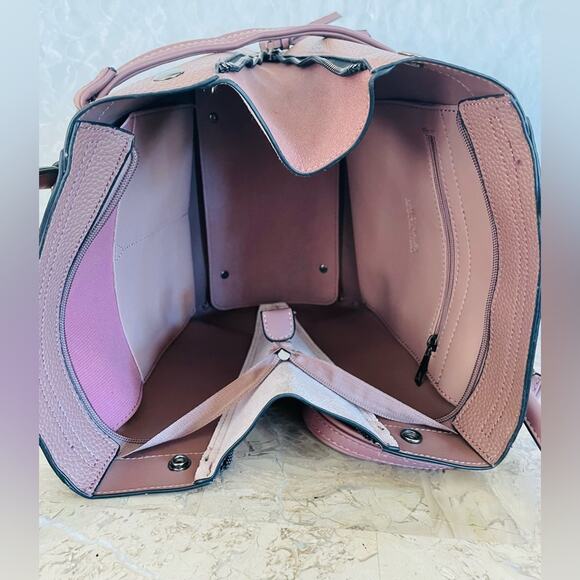 MICHAEL KORS Mauve hard pebble leather convertible tote shoulder bag crossbody - Picture 10 of 10